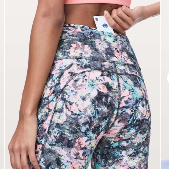 Lululemon Fast & Free Leggings Crop II *Nulux 19" Dappled Daze Multi - Picture 5 of 16